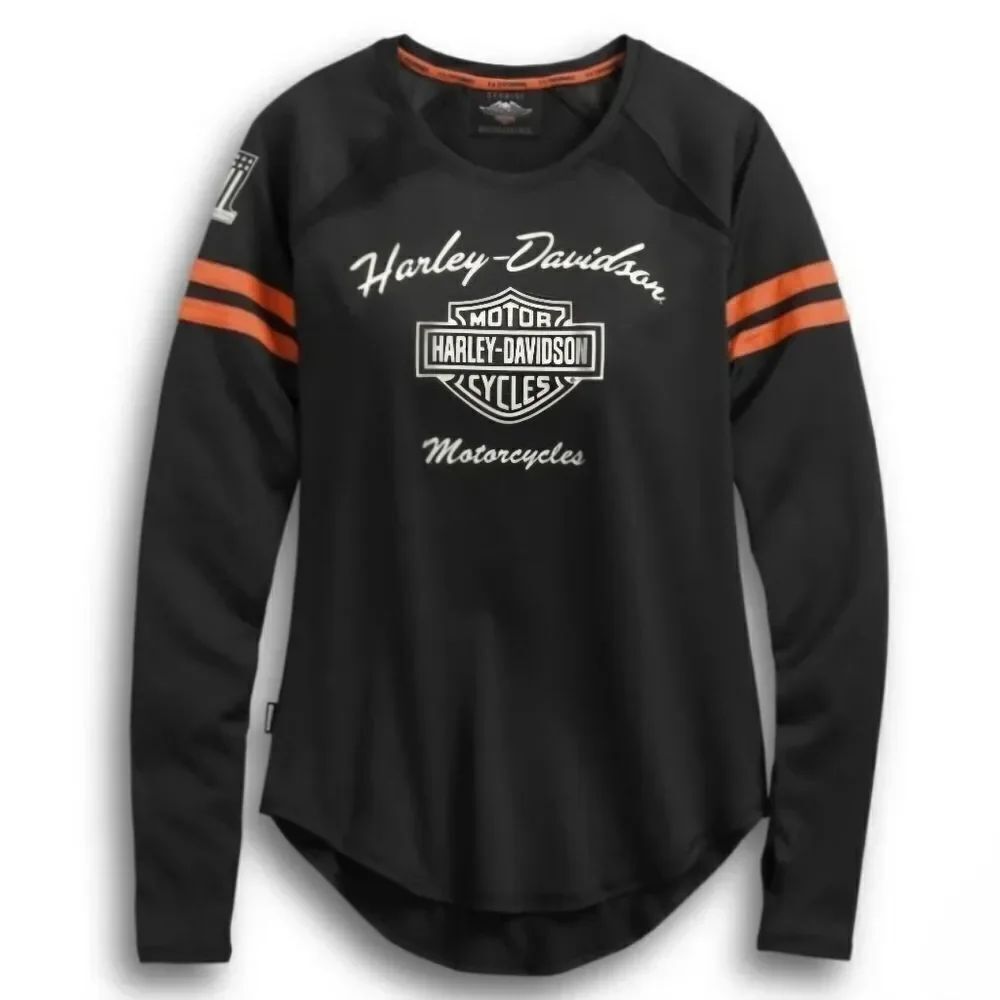 Harley-Davidson Black Crewneck Long Sleeve Performance Coolcore® Top